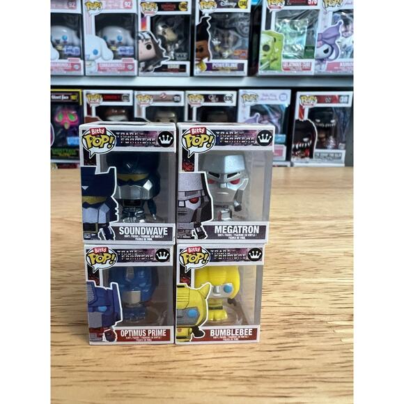 BITTY Transformers Funko Pops CHASE Soundwave Optimus Prime Bumblebee Megatron - Picture 1 of 6